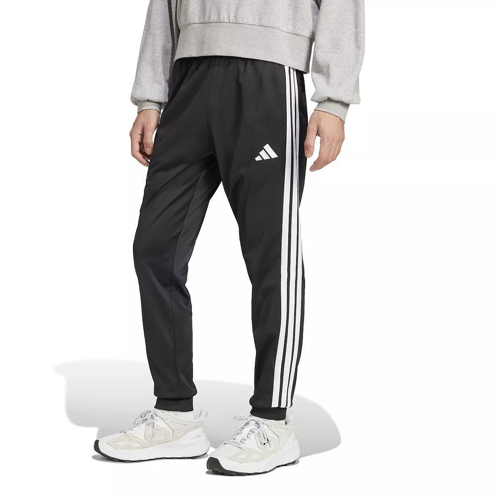 Men's adidas 3-Stripes Tricot Tapered Track Pants, Size: Small, Black Product Image