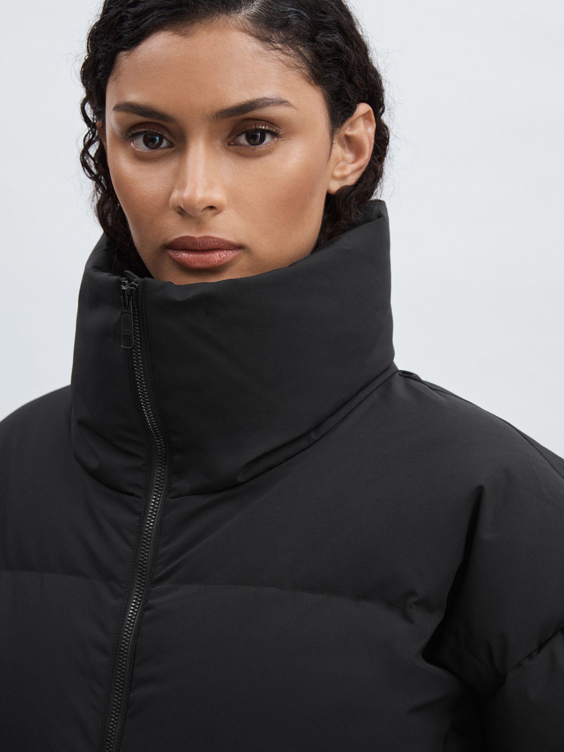 Scandinavian Edition Short Puffer Black Jacket in Black Product Image