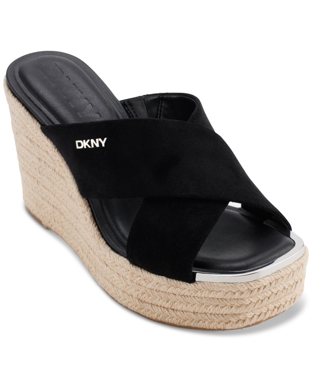 Dkny Womens Maryn Crossband Espadrille Platform Wedge Sandals Product Image
