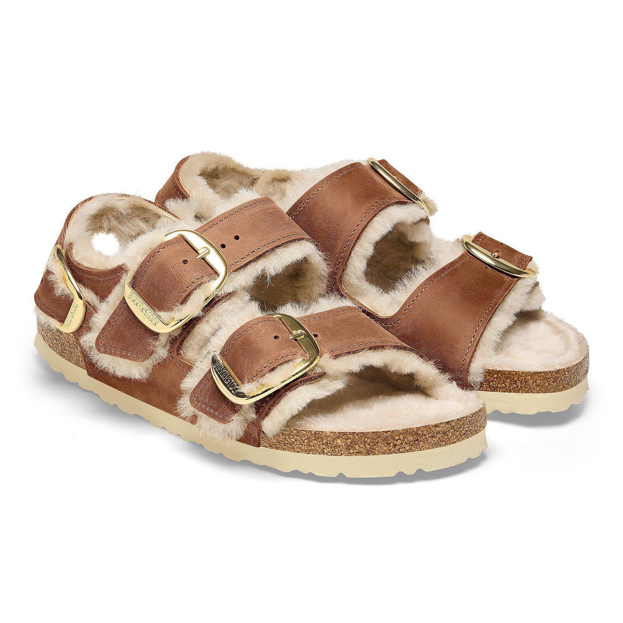Milano Big Buckle Shearling Natural Leather Oiled Product Image
