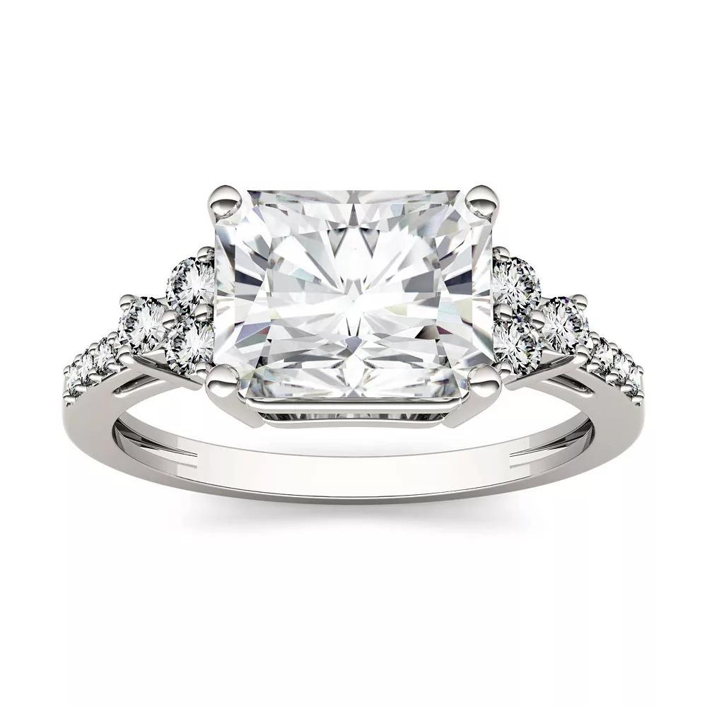 Charles & Colvard 14k White Gold 2 7/8 Carat T.W. Lab-Created Moissanite Radiant Engagement Ring, Women's, Size: 9 Product Image