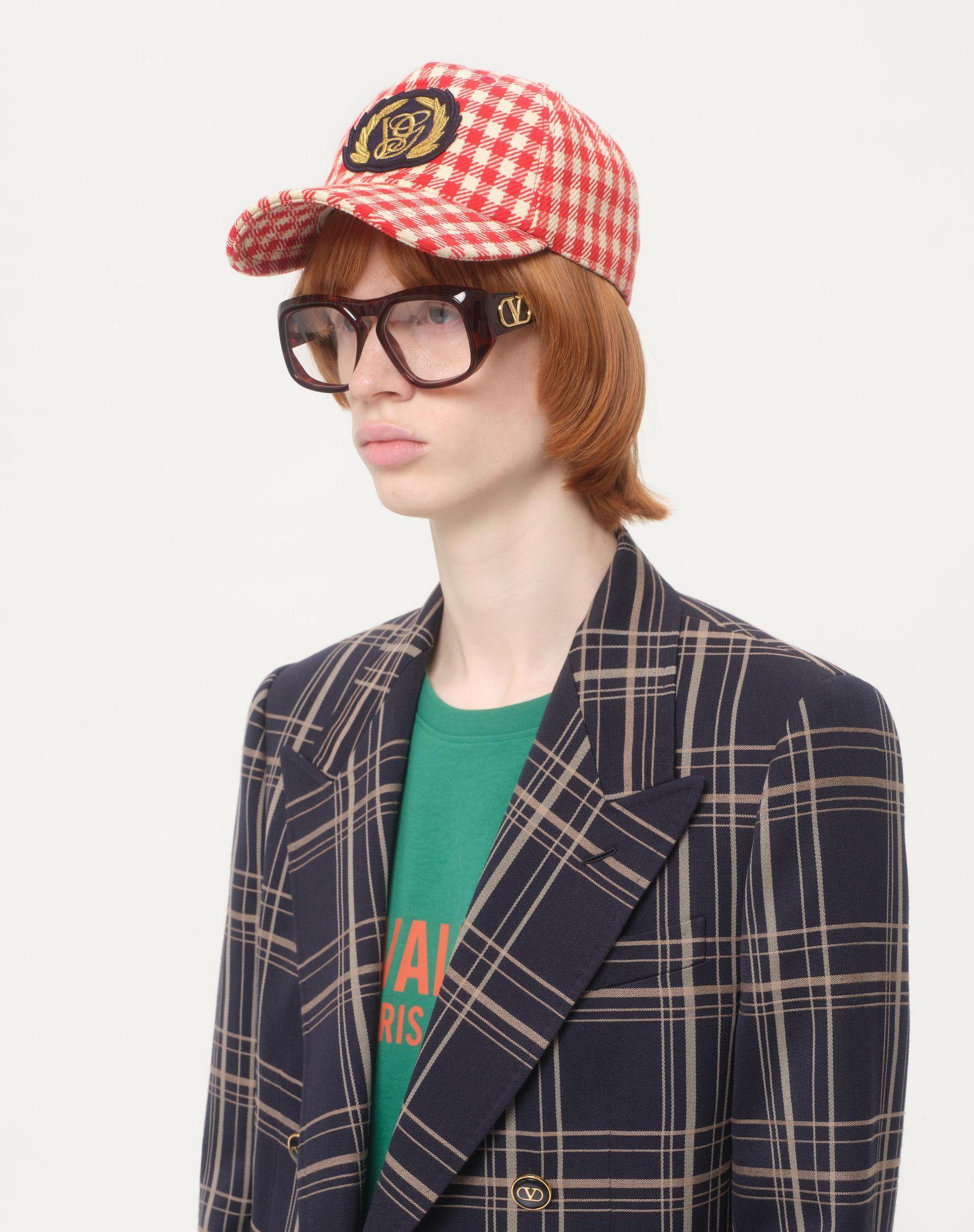 Valentino Garavani Baseball Cap In Cotton And Wool With Patch Product Image