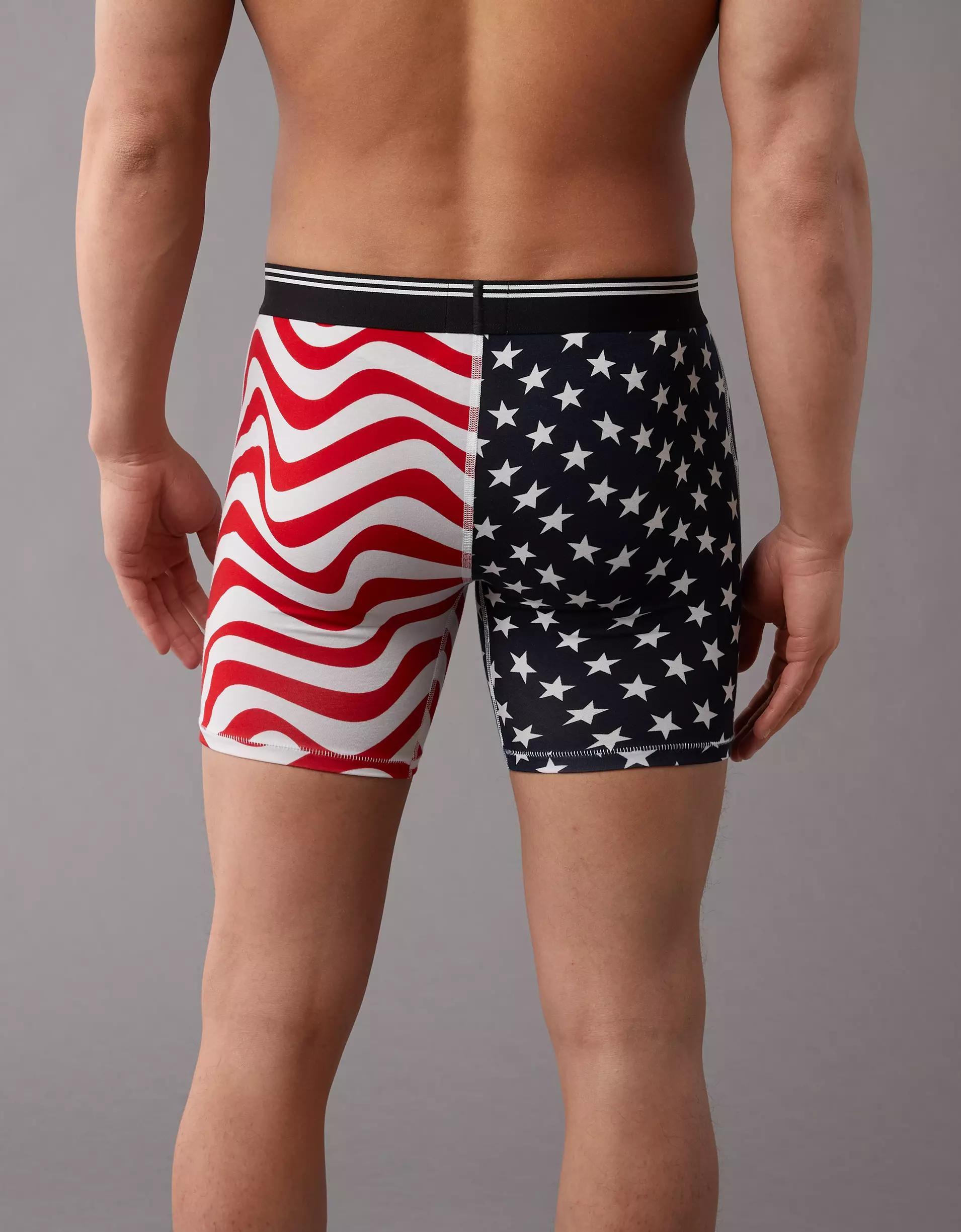 AEO Men's USA Stars & Stripes 6" Ultra Soft Boxer Brief Product Image