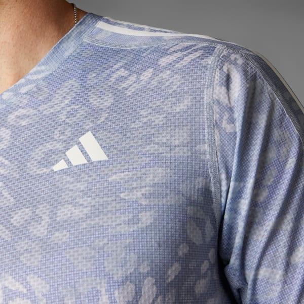 adidas Own The Run CLIMACOOL 3-Stripes Tee Dash Grey L Mens Product Image