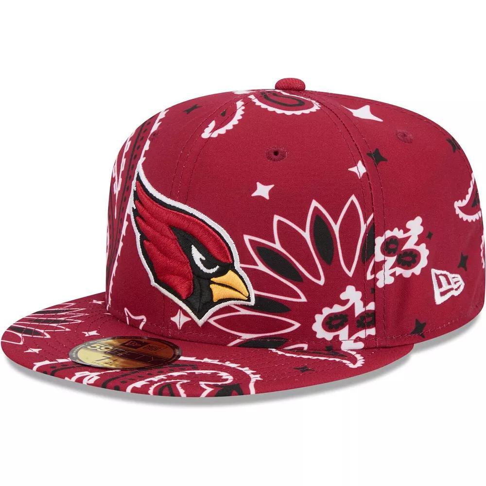 Men's New Era Cardinal Arizona Cardinals Paisley 59FIFTY Fitted Hat, Size: 7 1/8, Red Product Image