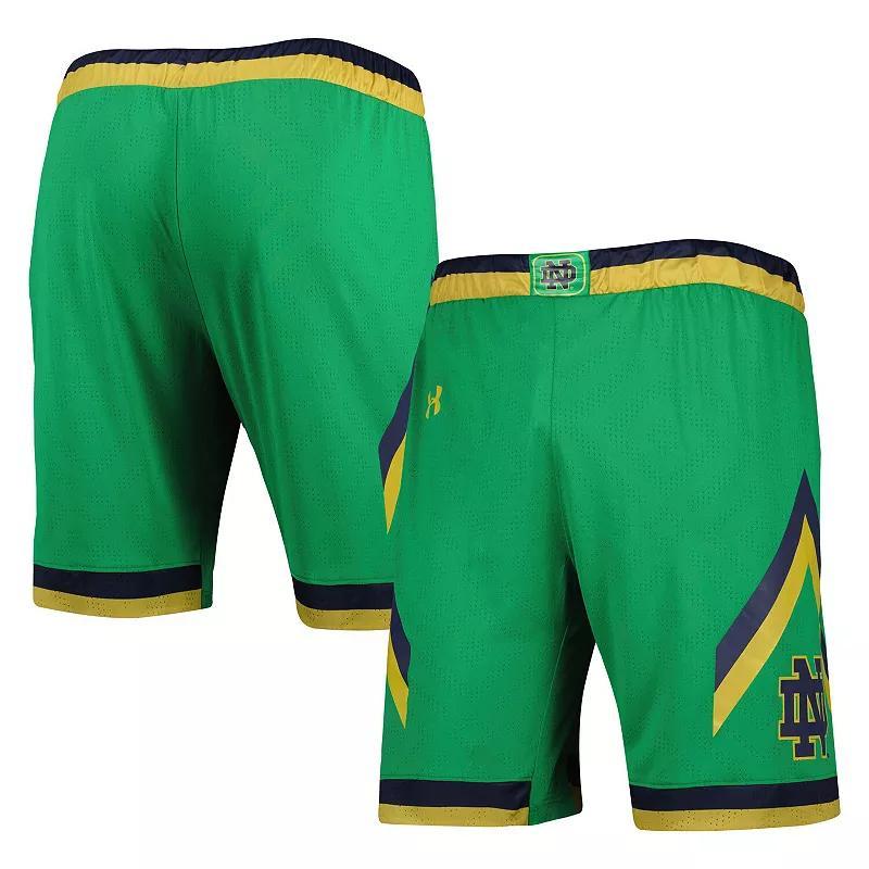 Men's Under Armour Green Notre Dame Fighting Irish Team Replica Basketball Shorts, Size: Small Product Image