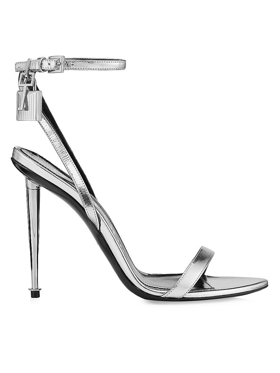 Padlock Metallic Stiletto Sandals Product Image