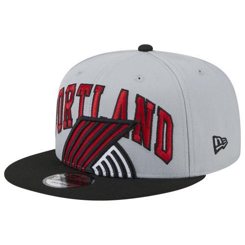 Men's New Era Gray/Black Portland Trail Blazers Tip-Off Two-Tone 9FIFTY Snapback Hat, Grey Product Image