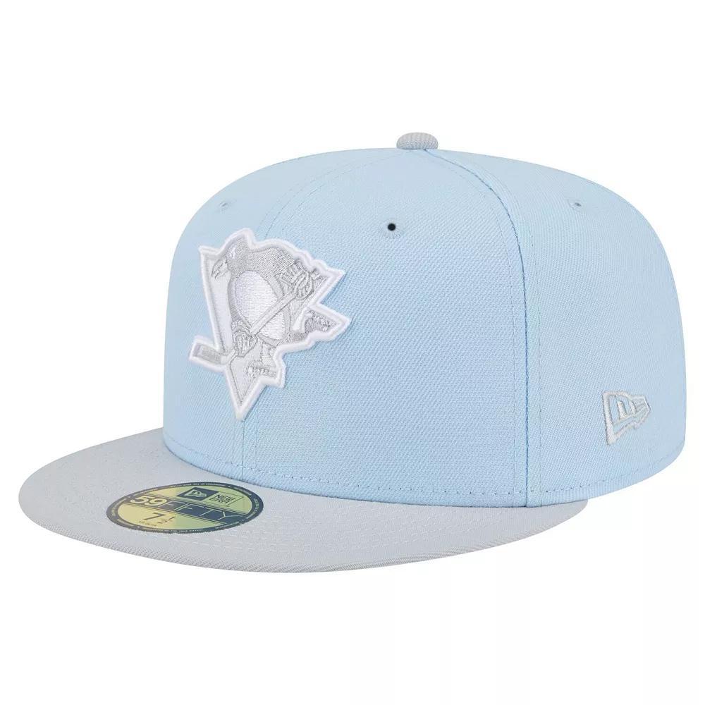 Men's New Era  Light Blue/Gray Pittsburgh Penguins Color Pack Two-Tone 59FIFTY Fitted Hat, Size: 7 1/4 Product Image