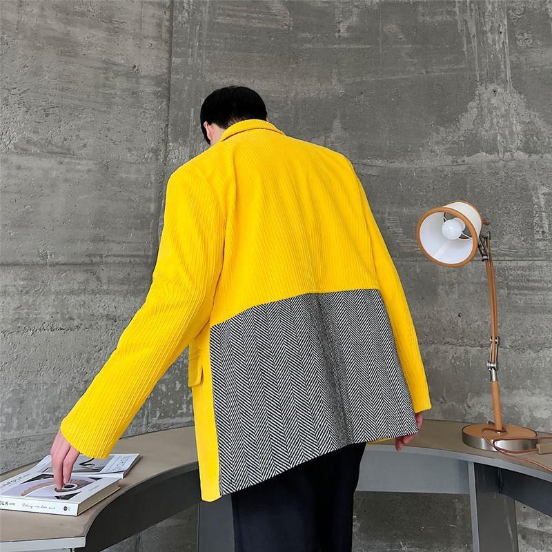 Collared Plain Corduroy Button Jacket Product Image
