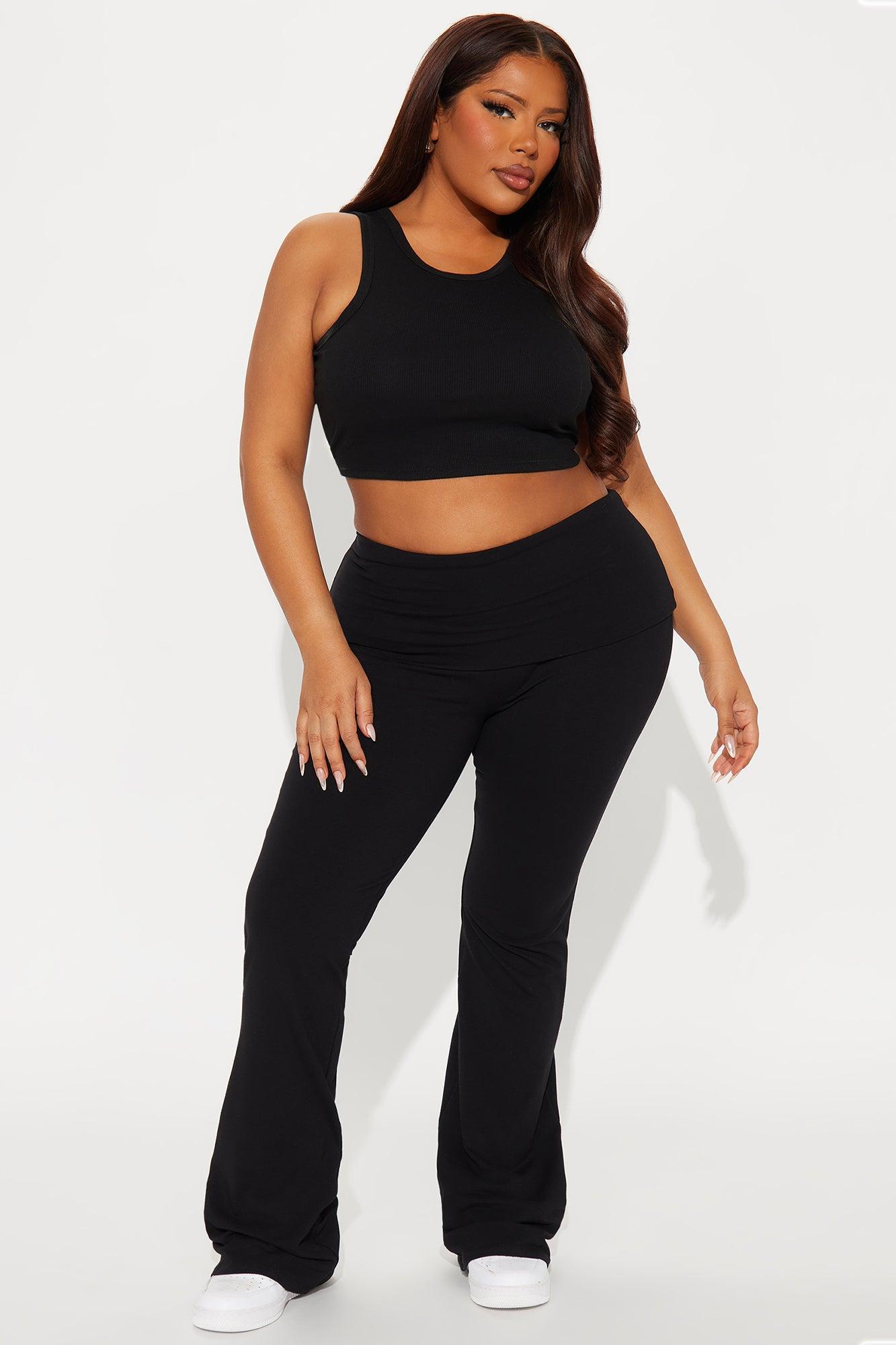 Adriana Foldover Flare Pant - Black Product Image