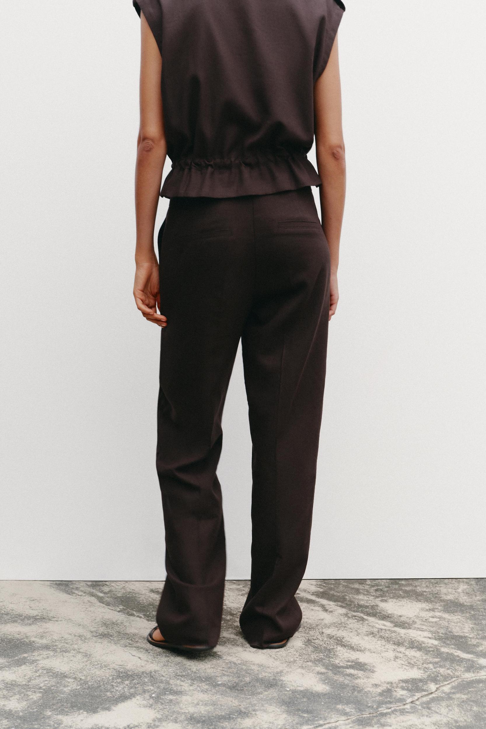 STRAIGHT LEG LINEN PANTS Product Image