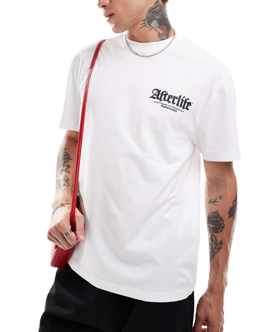 ASOS DESIGN relaxed t-shirt in white with dragon back print Product Image