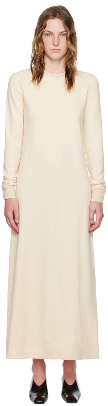 JIL SANDER Off-white Embroidered Maxi Dress In 106 Eggshell Product Image
