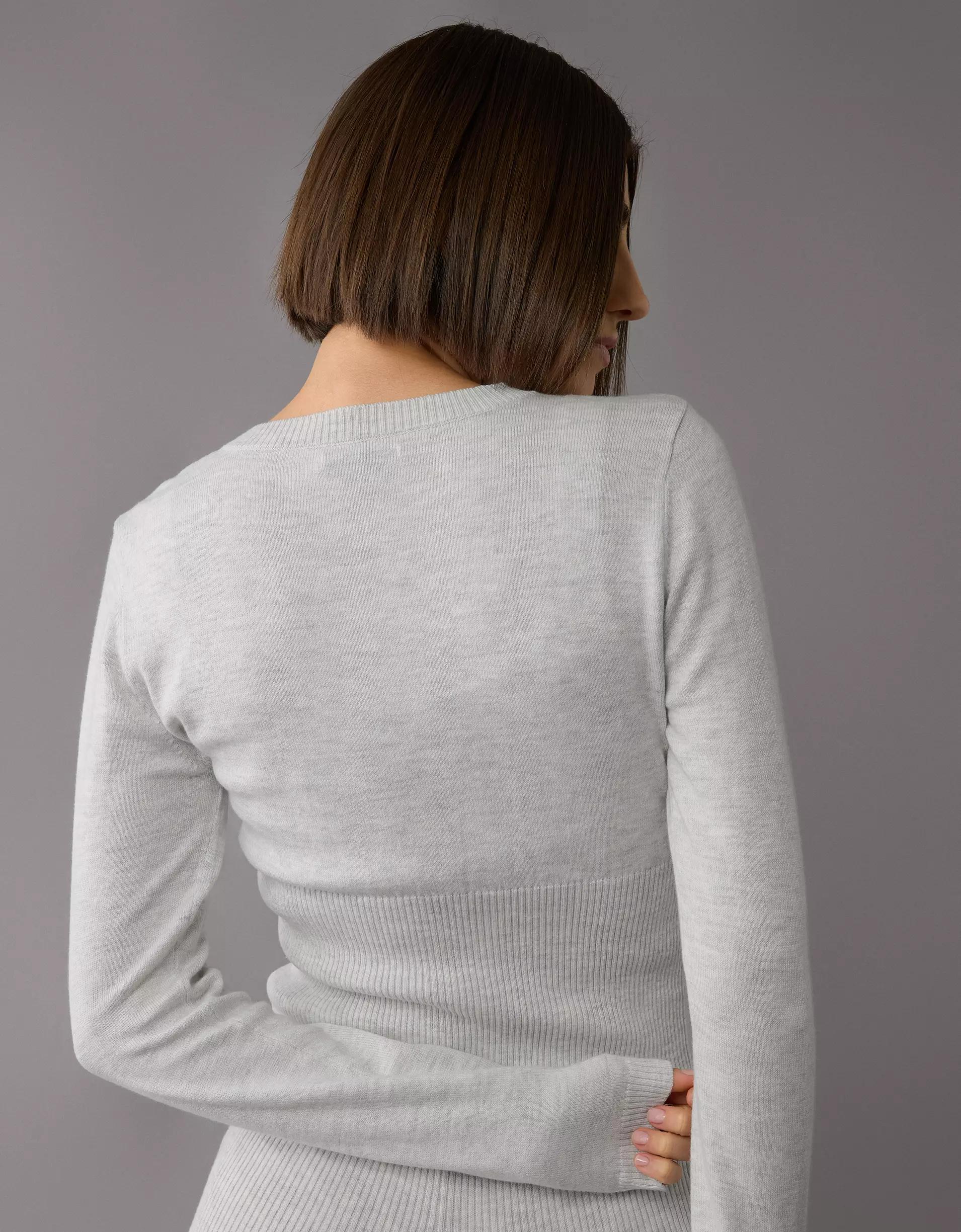 AE Fitted Crew Neck Cardigan Product Image