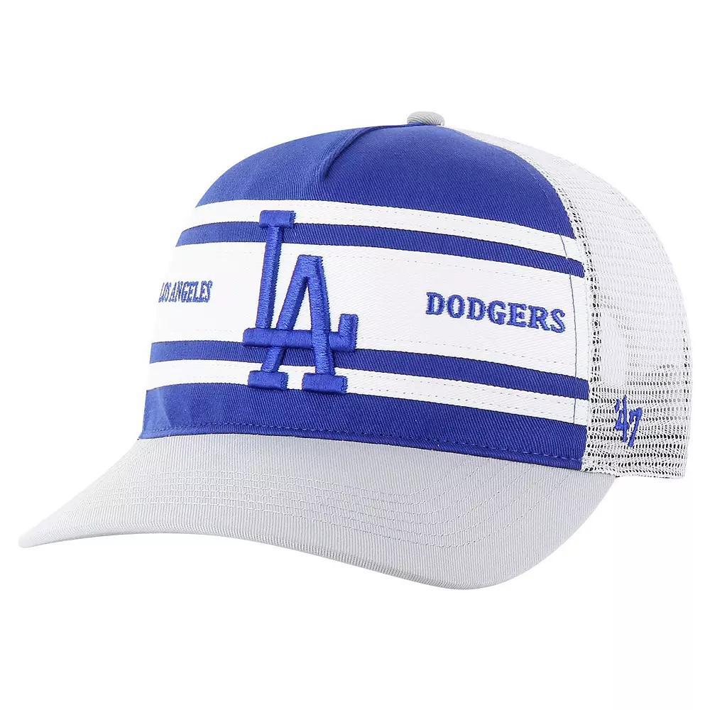 Men's '47 Royal Los Angeles Dodgers Gridiron Super Stripe Relaxed Trucker Hitch Adjustable Hat, Blue Product Image
