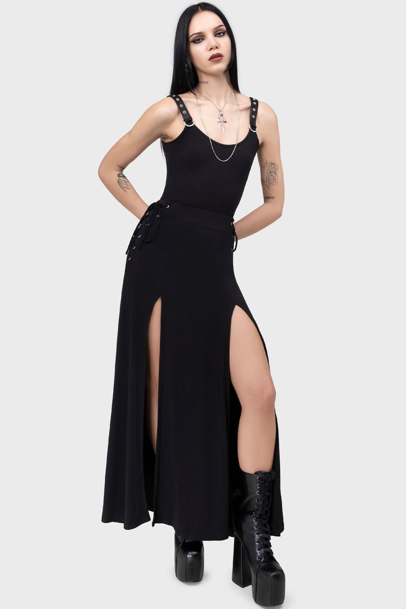 Hellverina Split Maxi Skirt Female Product Image