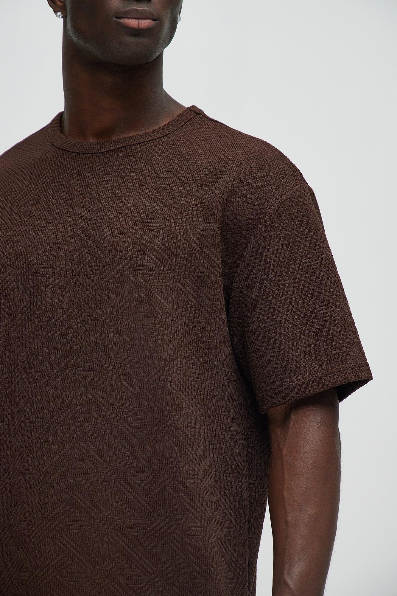 Burley Geo Textured Relaxed Short Sleeve Tee - Brown Product Image