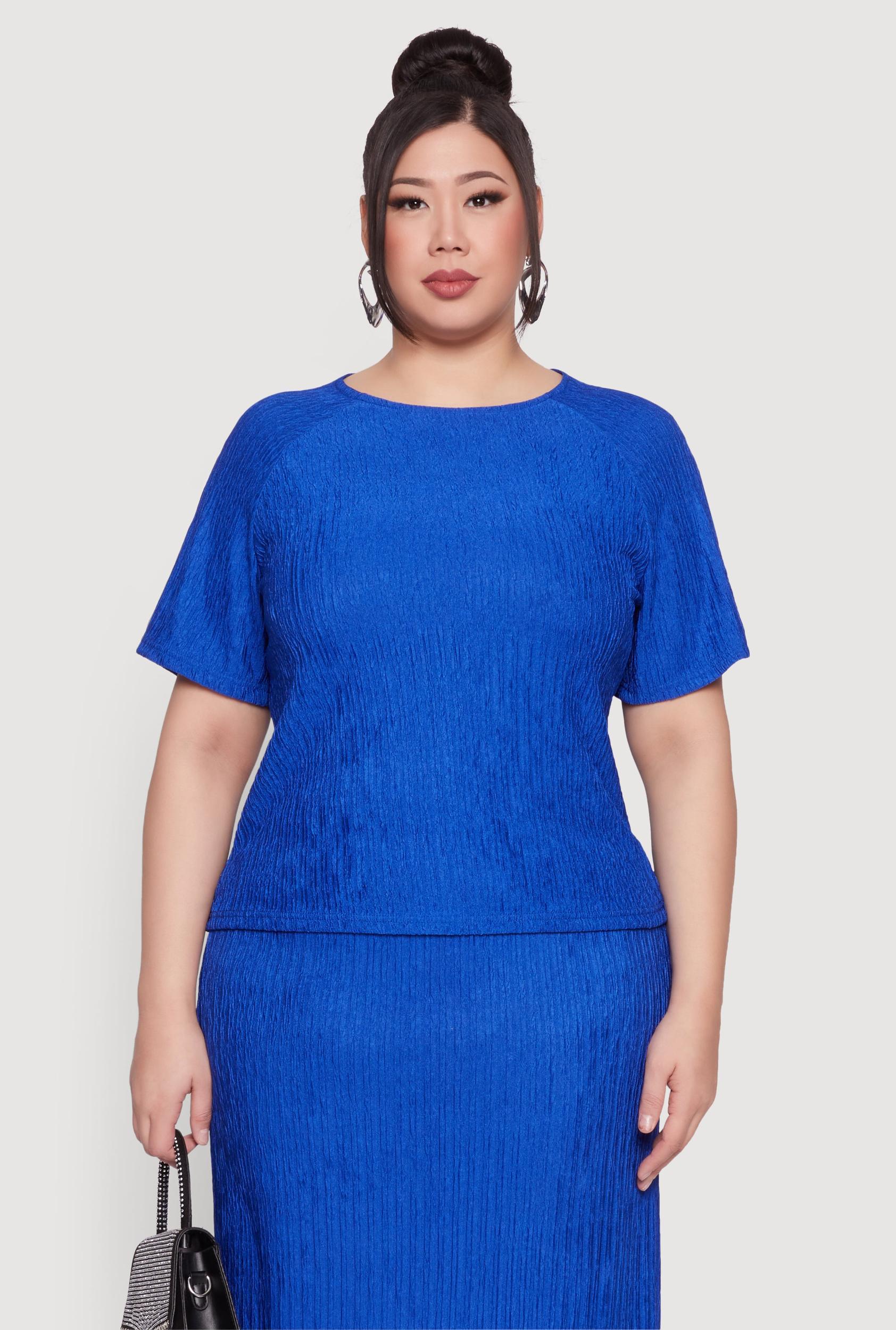 Womens Plus Size Textured Knit Tee Product Image