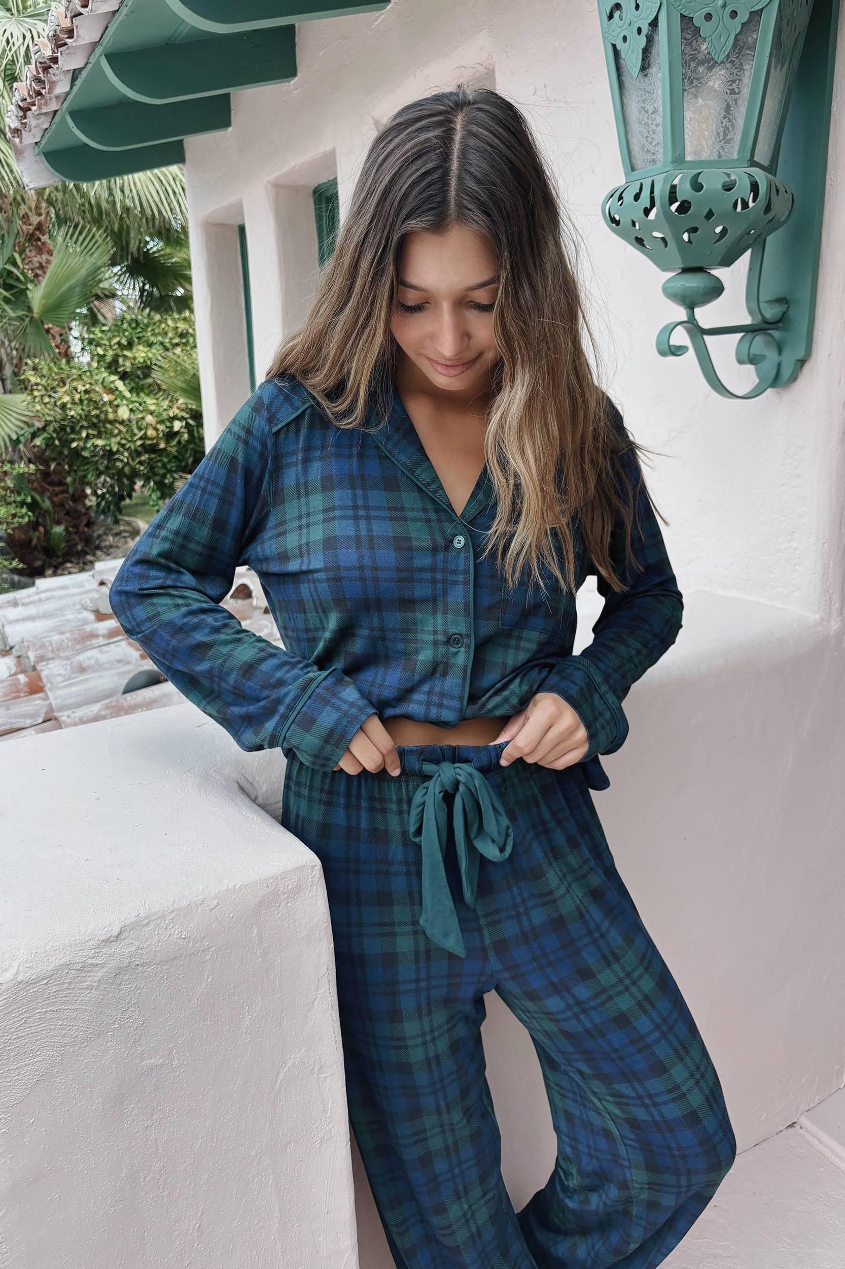 Livy Top & Connie Pant Set Wintergreen Plaid Product Image