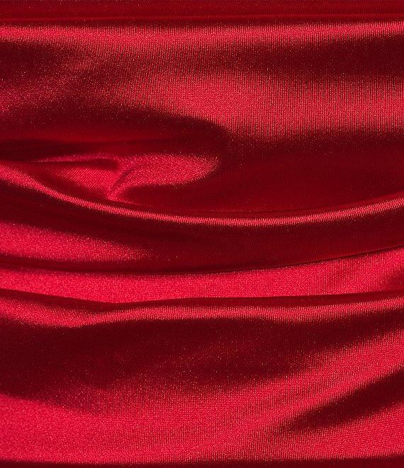 B. Darlin Spaghetti Strap Scoop Neck Pleated Detail Long Side Tail Dress Product Image
