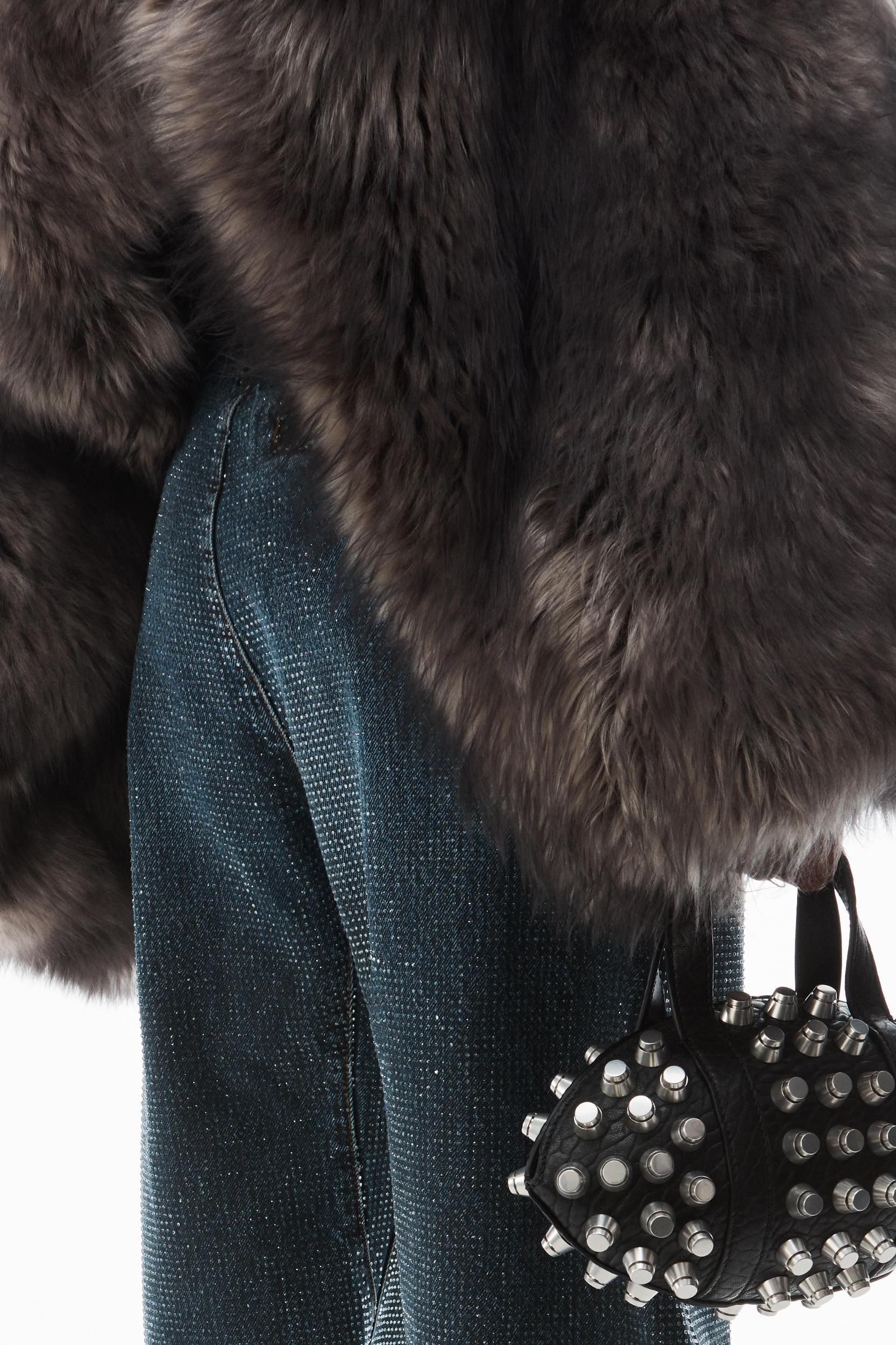 Clear Crystal Hotfix Moto Pant In Cotton Denim Product Image