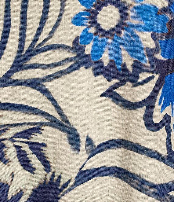 Bryn Walker Gianna Azzurra Print Boat Neck Long Sleeve Coordinating Shirt Product Image