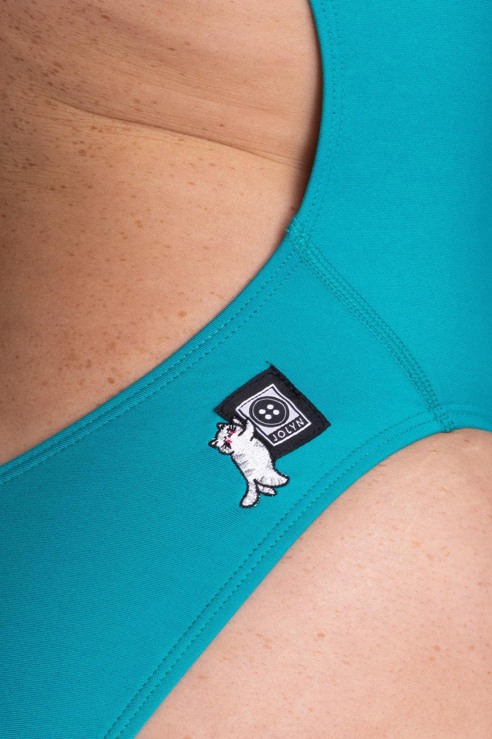 Embroidered Perry Swim Onesie - Ocean Kitty Female Product Image