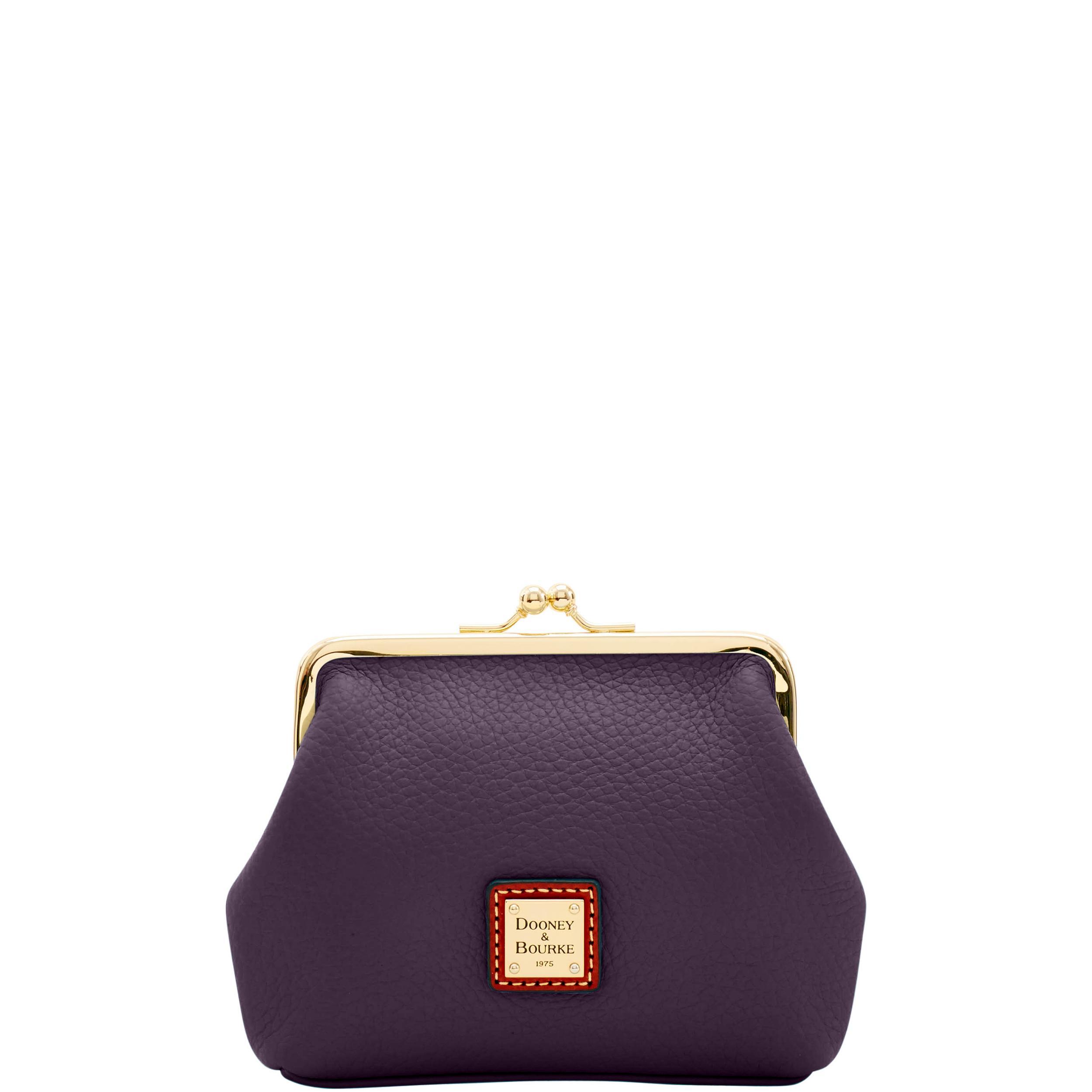 Dooney & Bourke Womens Pebble Grain Large Frame Leather Purse Bag in White Product Image
