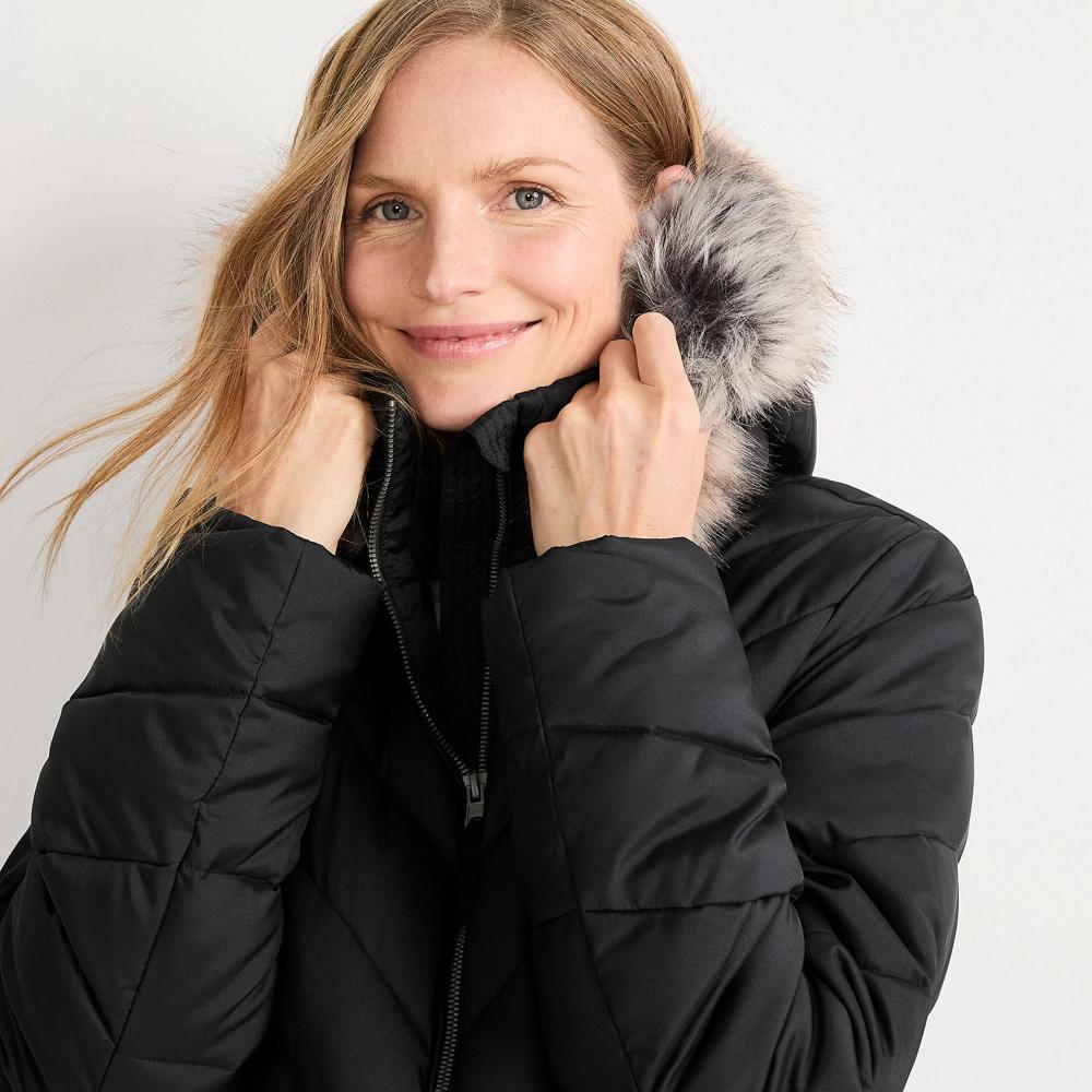 Women's Lands' End Insulated Plush Lined Winter Coat, Size: Small, Dark Pink Clay Product Image
