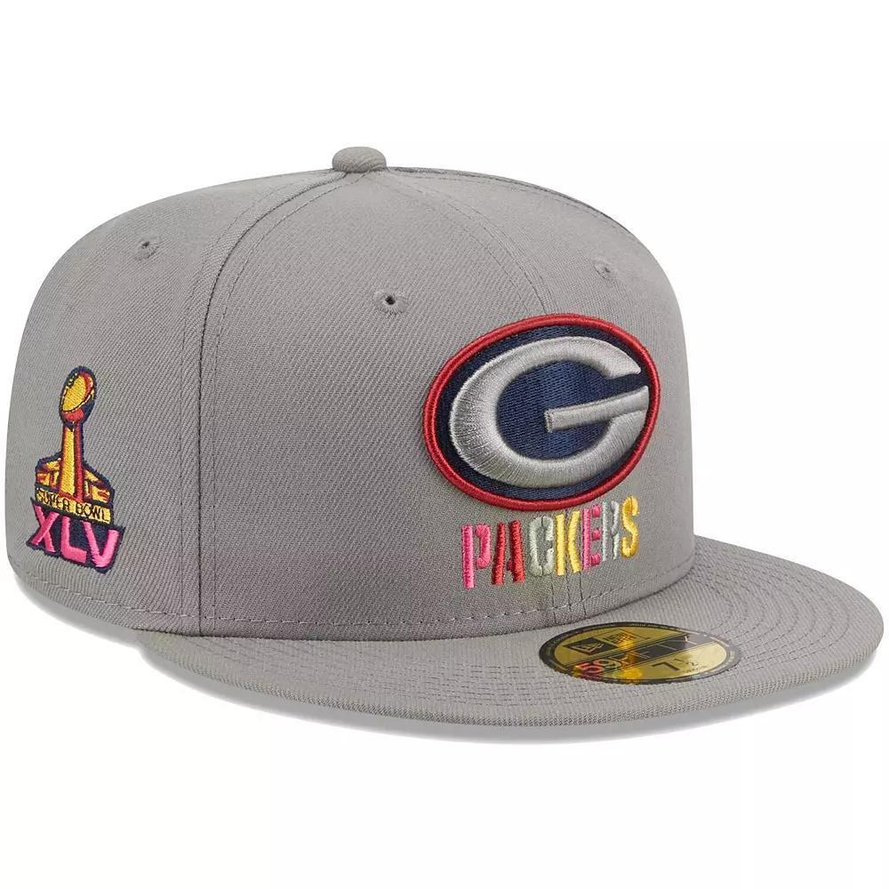 Men's New Era Gray Green Bay Packers Color Pack 59FIFTY Fitted Hat, Size: 7 1/8, Grey Product Image