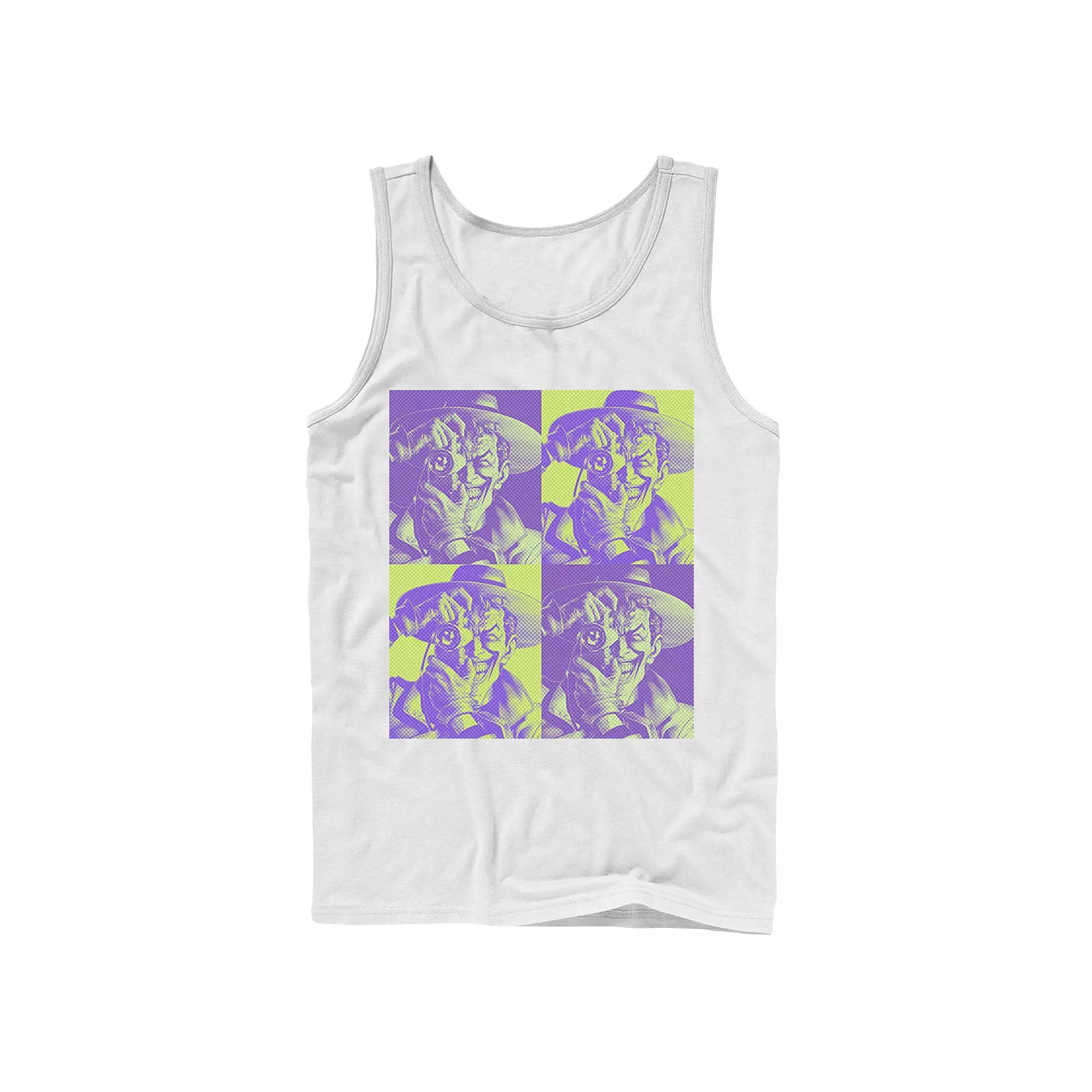 Men's DC Batman The Joker Halftone Popart Tank Top, Size: XL, Black Product Image