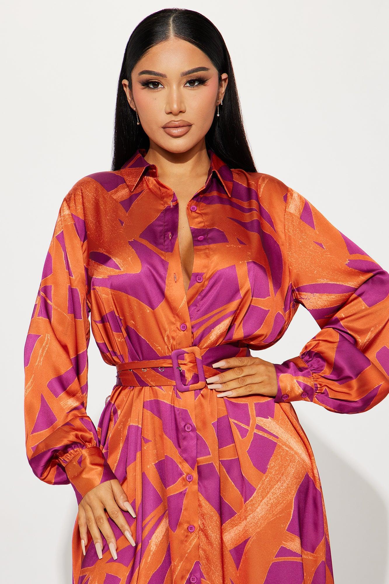A Night In Santorini Maxi Dress - Rust/combo Product Image