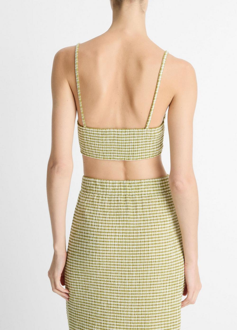 Womens Checked Smocked Shrunken Camisole, Herbaria Combo, Size S Vince Product Image