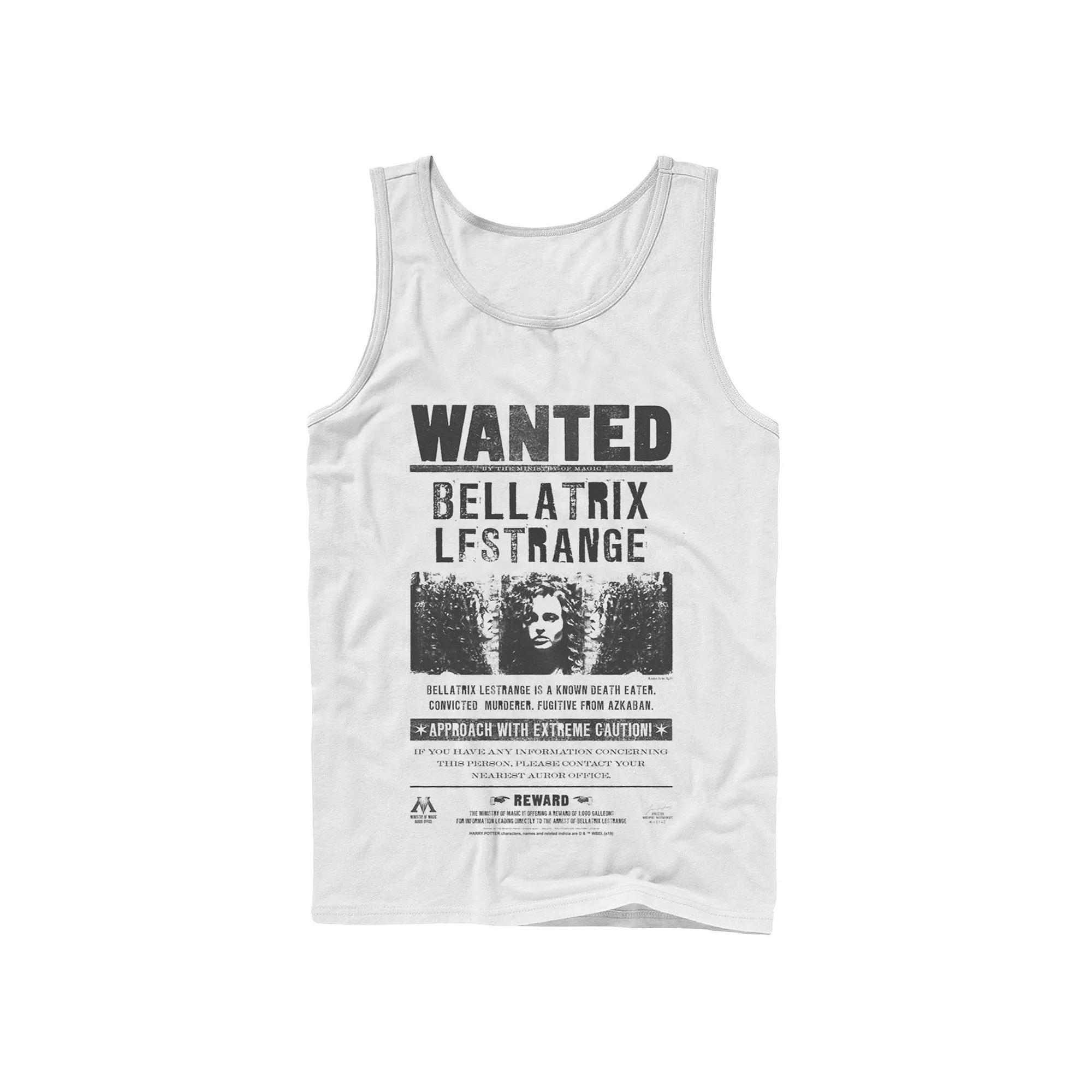 Men's Harry Potter Bellatrix Lestrange Wanted Poster Graphic Tank Top, Size: Large, White Product Image