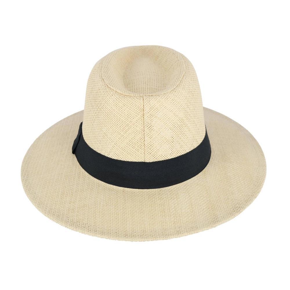 CTM Men's Flat Brim Straw Fedora Hat Product Image