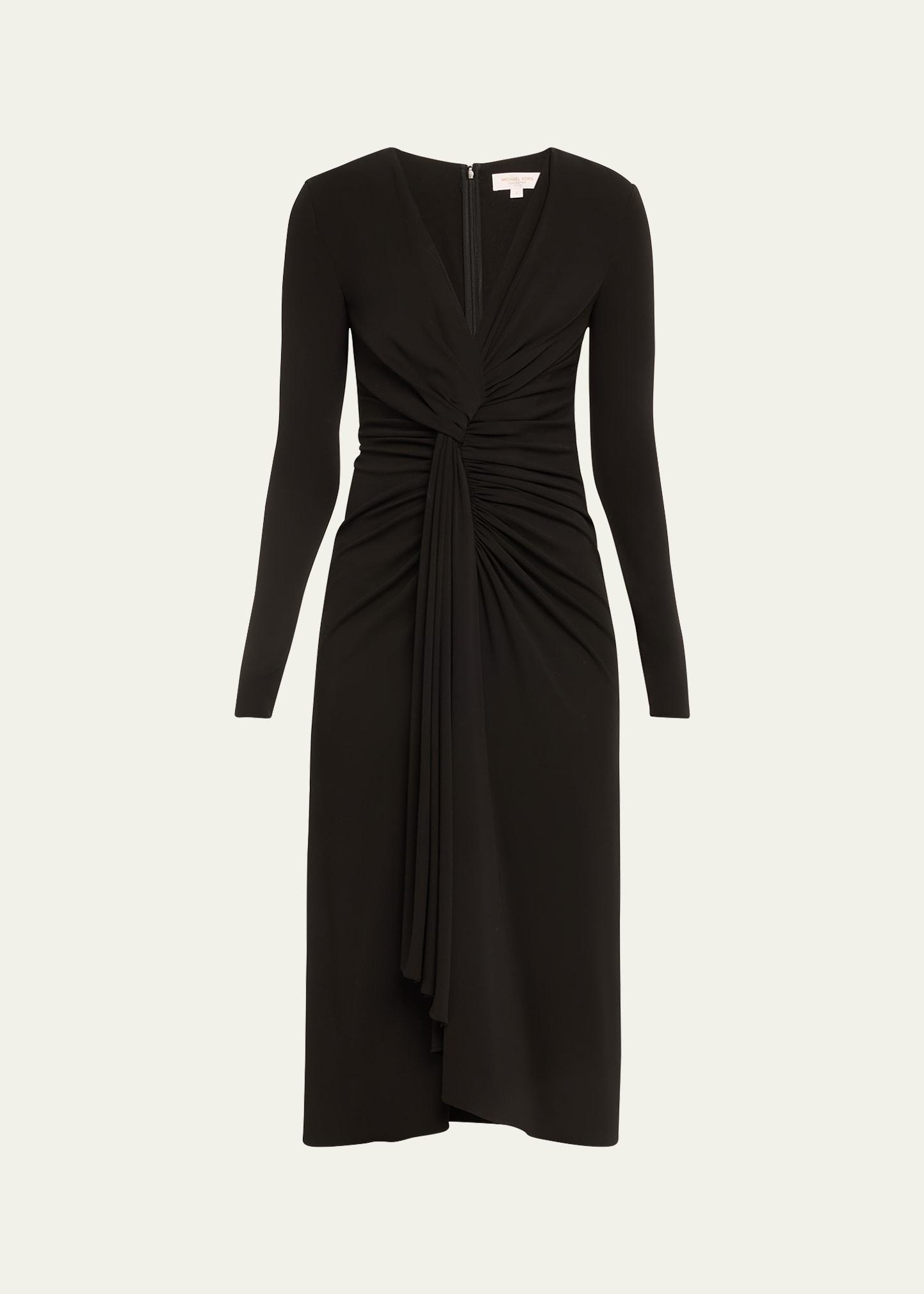 Womens Gathered Draped Midi-Dress Product Image