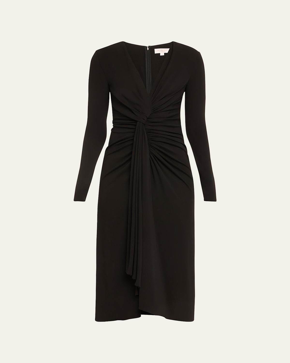Womens Gathered Draped Midi-Dress Product Image