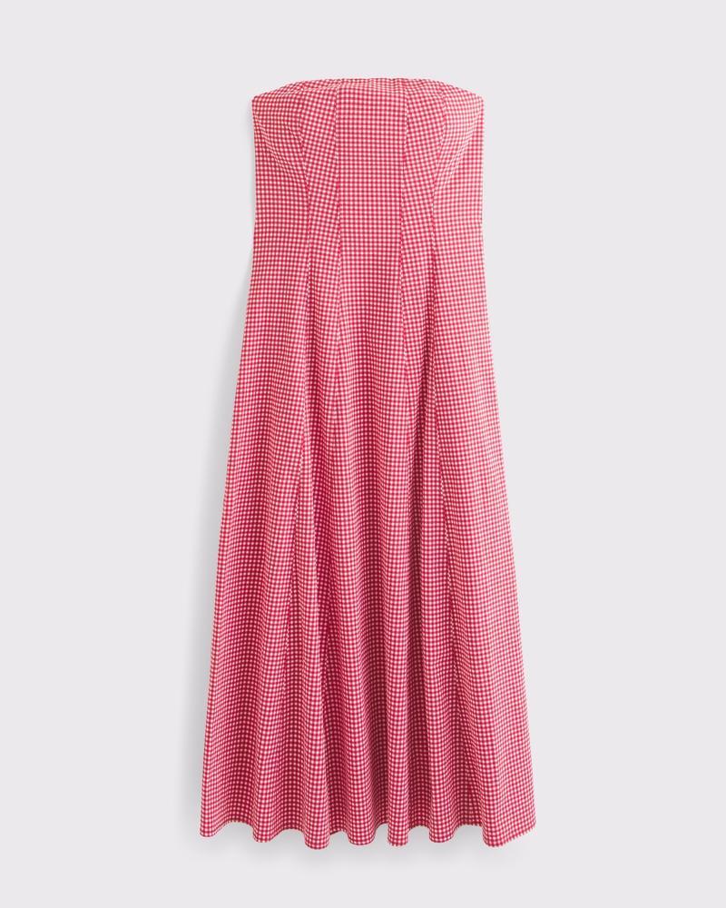 The A&F Mila Strapless Midi Dress Product Image