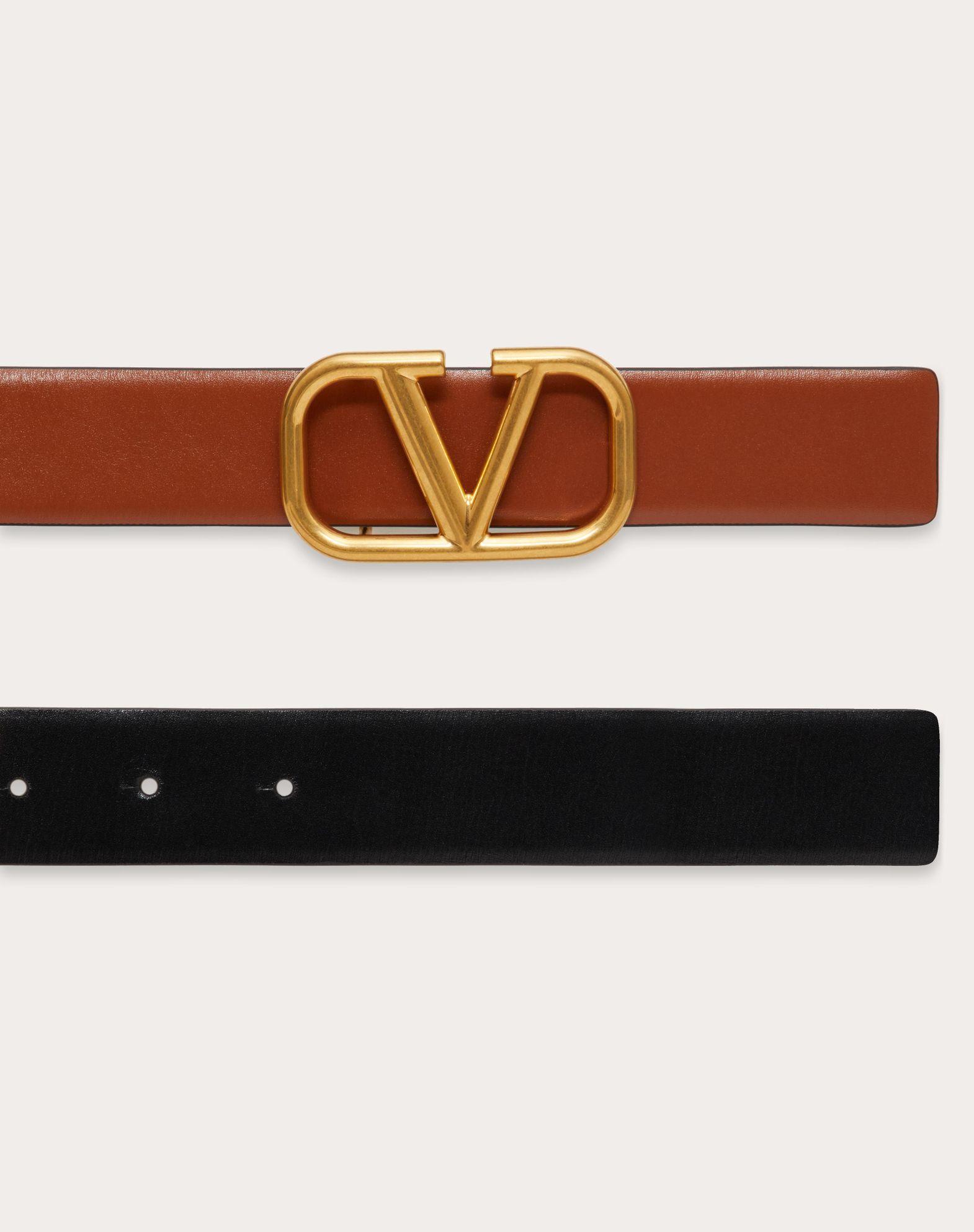 Reversible Vlogo Signature Belt In Glossy Calfskin 30 Mm Product Image