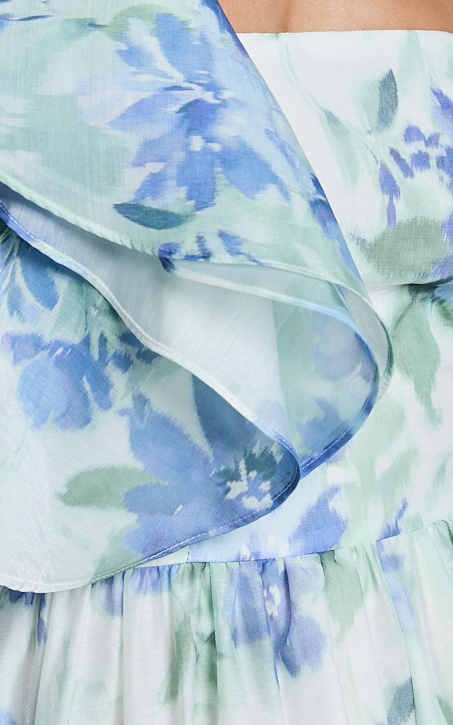 Amalie The Label - Fleur Halter Ruffle Detail A Line Maxi Dress in Elysian Print Product Image