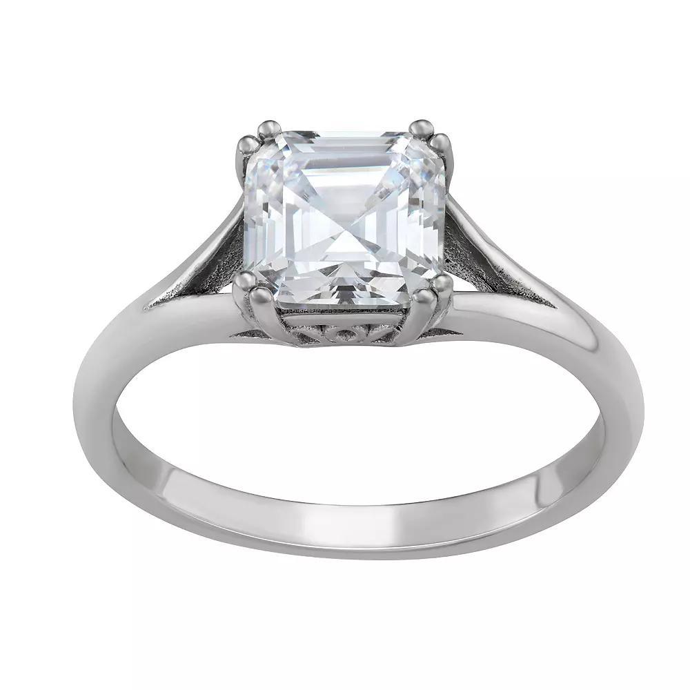 Contessa Di Capri Cushion Cut Ring, Women's, Size: 8, Sterling Silver Product Image