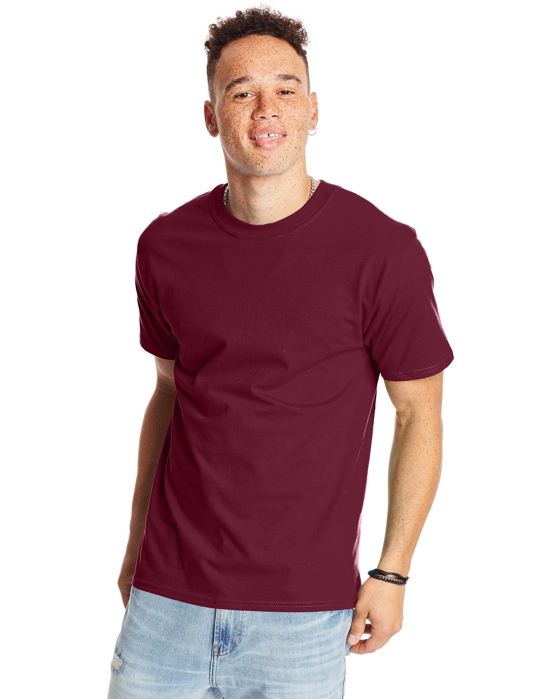 Big & Tall Hanes® Beefy-T Heavyweight Cotton Tee, Men's, Size: 3XL, Deep Red Product Image