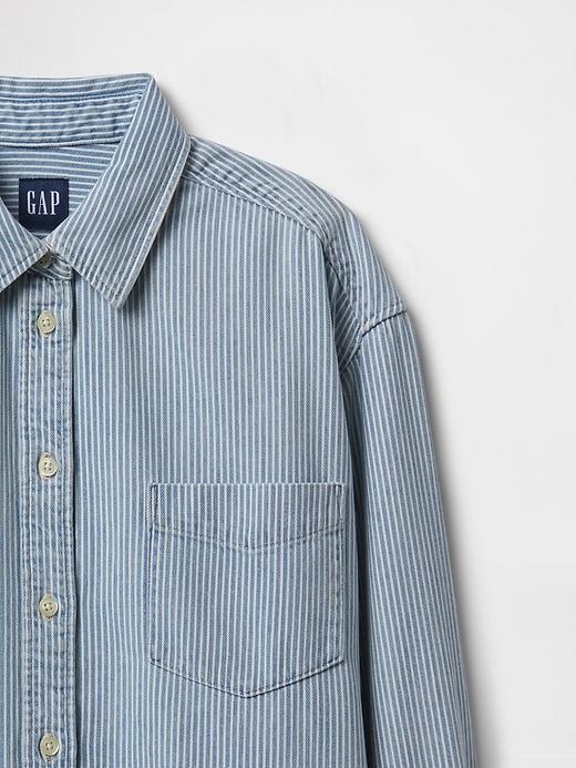 Denim Stripe Big Shirt Product Image
