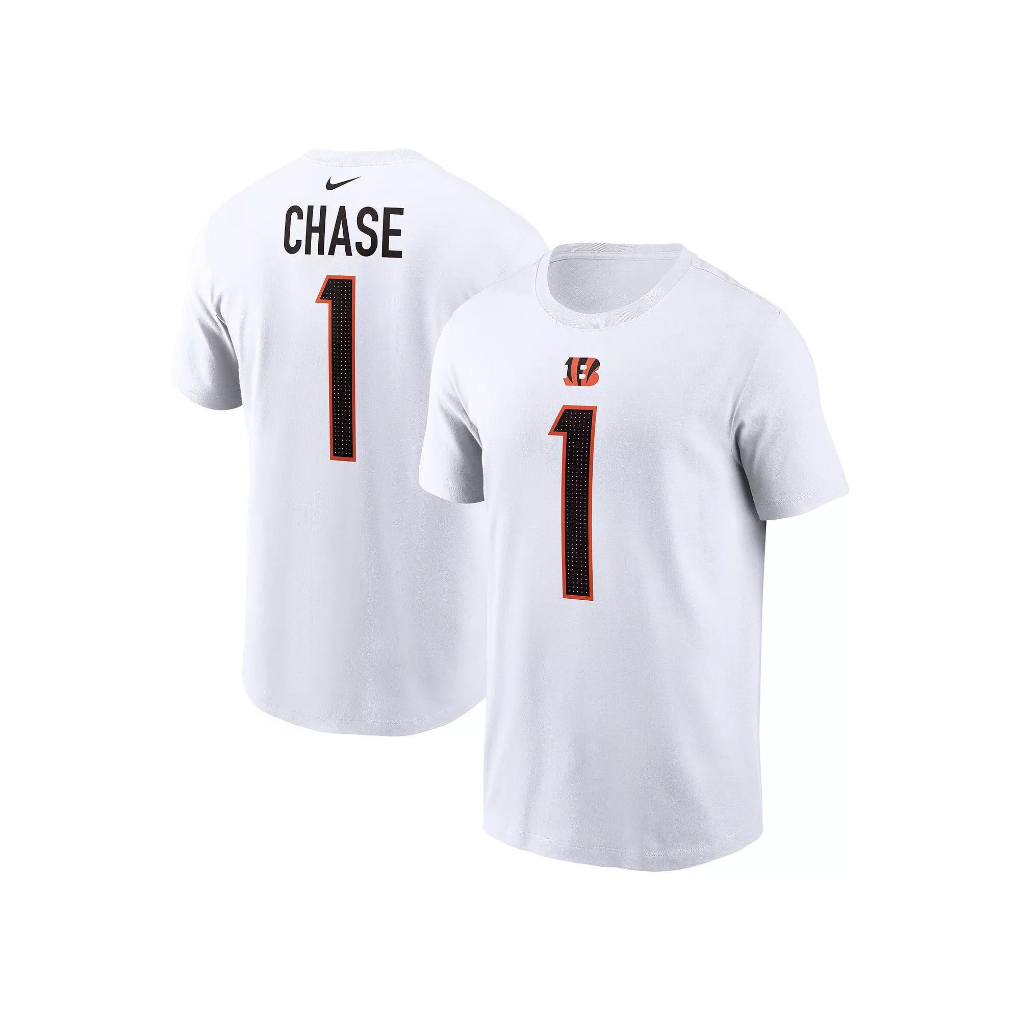 Men's Nike Ja'Marr Chase White Cincinnati Bengals Player Name & Number T-Shirt, Size: XL Product Image