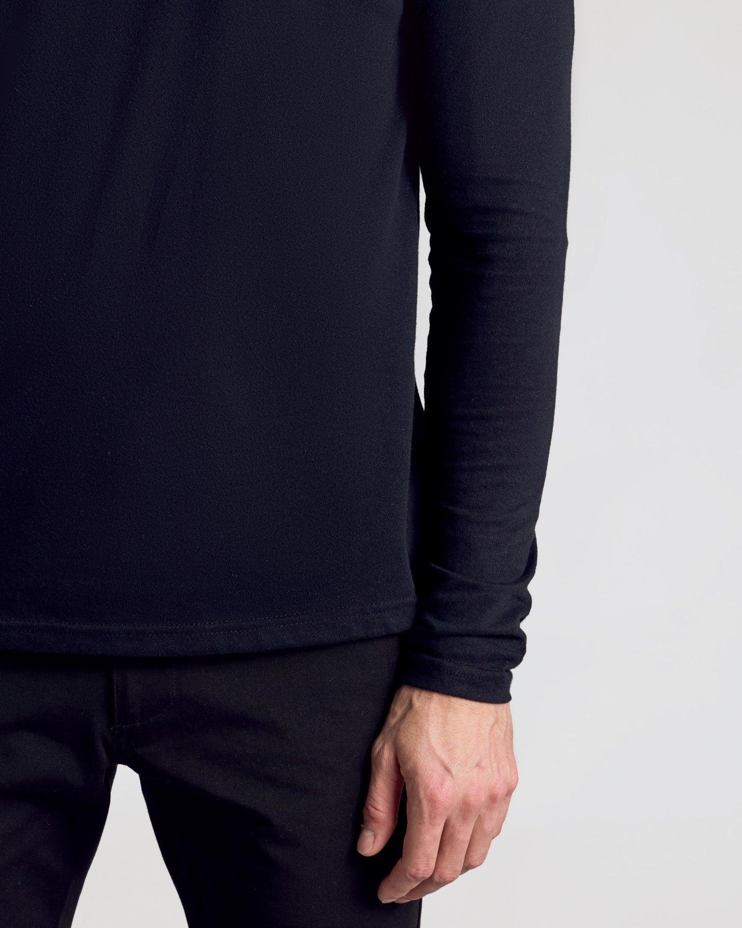 Black Classic Long Sleeve Henley Product Image