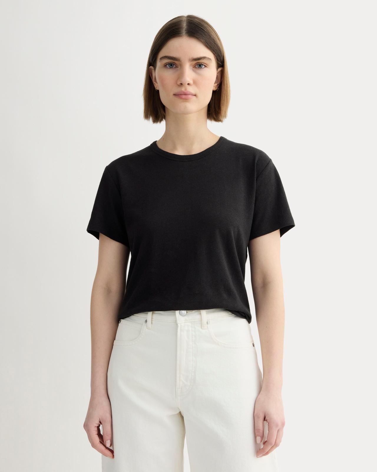 The Box-Cut Tee in Cotton Linen Product Image