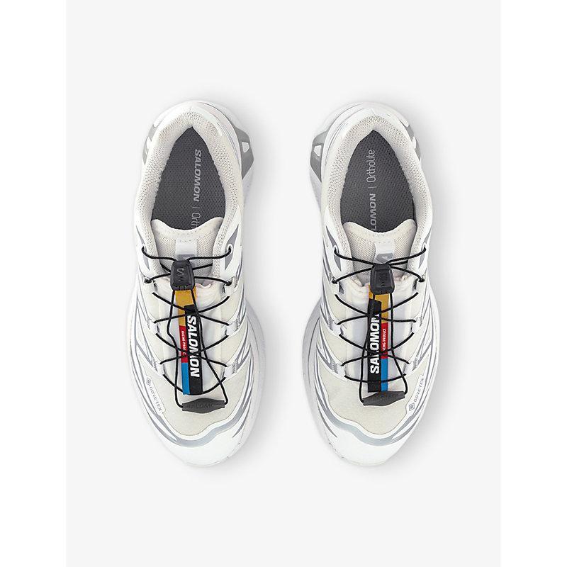 SALOMON Mens White White Silver Xt-6 Gtx Quick-lace Mesh Low-top Trainers Product Image