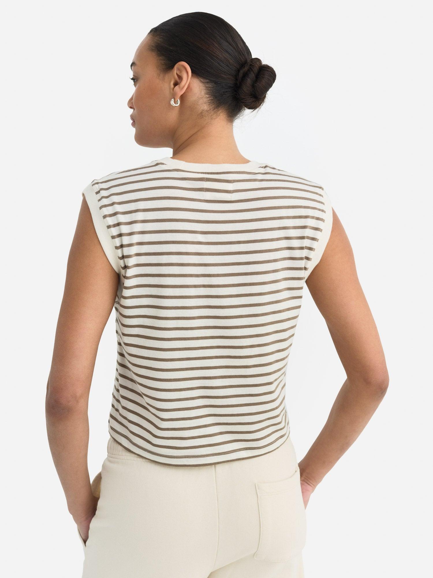 Organic Cotton Striped Muscle Tank Female Product Image