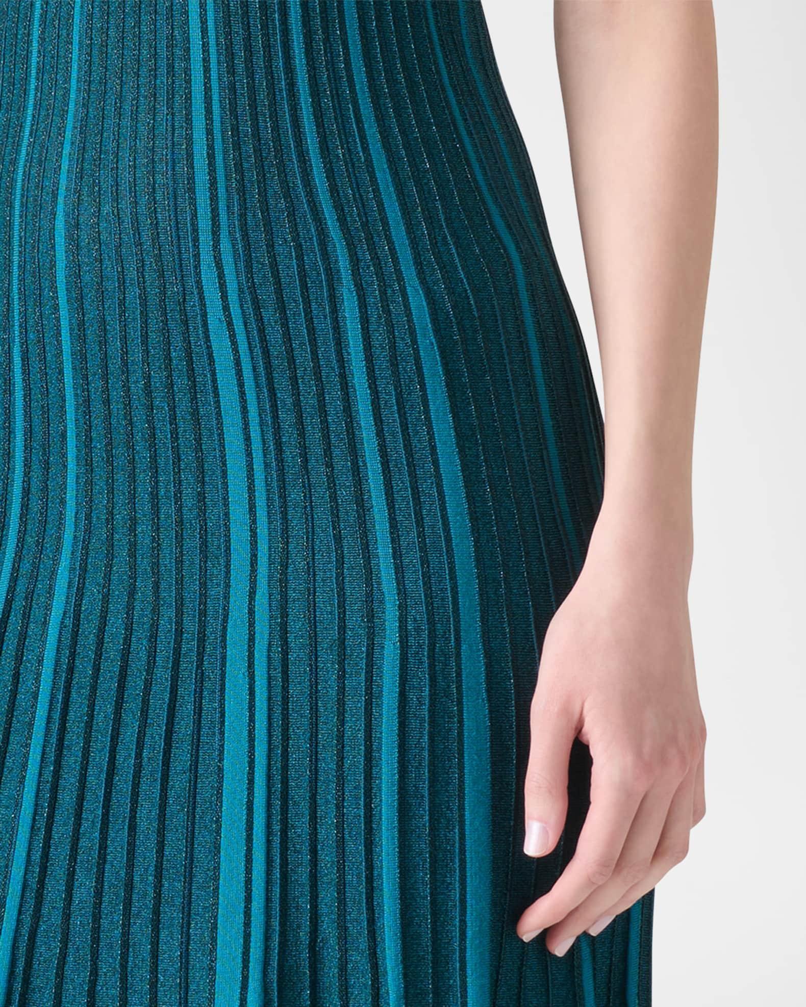 Metallic Silk Rib-Knit Midi Dress Product Image